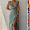 V-neck Slit Sling Suspender Dress