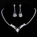 Water drop, bride necklace, earring set