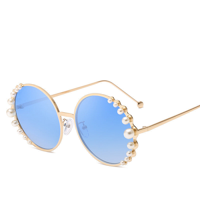 Round frame pearl sunglasses