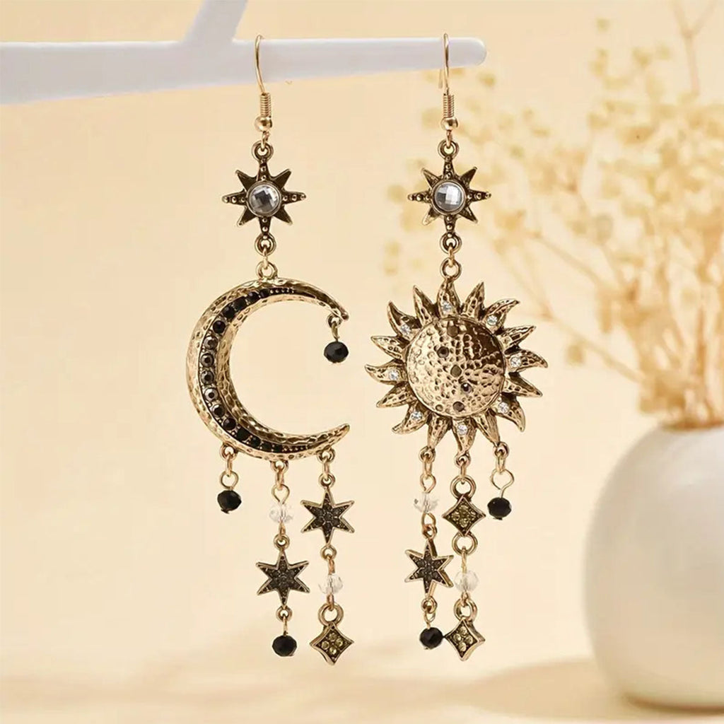 Long Sun Moon Earrings