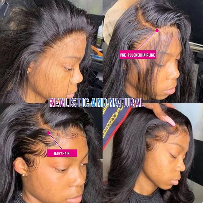 Aaliweya 5x5 Closure Wigs Human Hair Body Wave HD Lace Natural Black 30inch