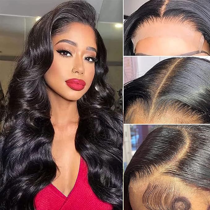 Aaliweya 5x5 Closure Wigs Human Hair Body Wave HD Lace Natural Black 30inch