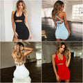 Sexy pleated lace-up ladies Dress