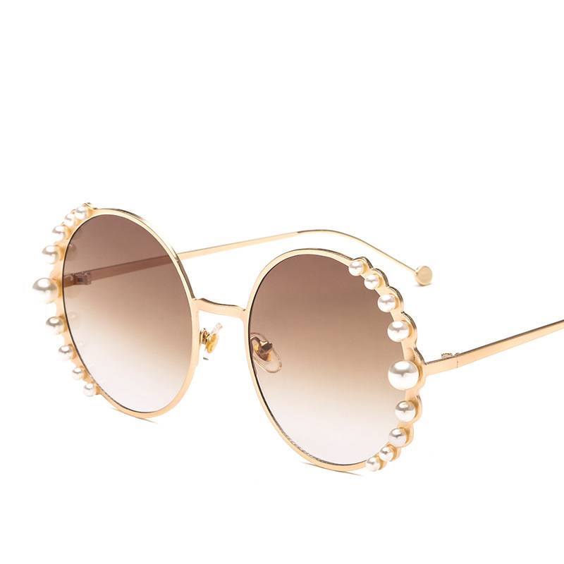 Round frame pearl sunglasses